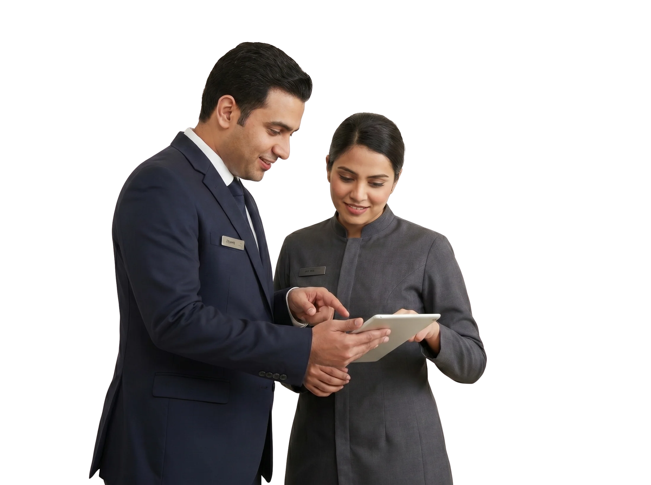 Hotel staff monitoring guest requests
